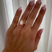 Pear Moissanite & Diamond Pave Engagement Ring | 14K Gold Teardrop Wedding & Promise Ring for Women